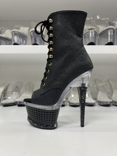 Inspired LV Black 7"inch Bootie