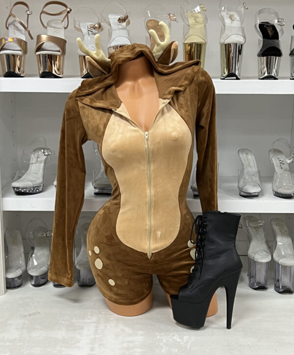 Comfy Fawn Velvet Romper