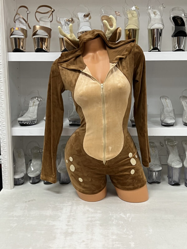 Comfy Fawn Velvet Romper - Image 2