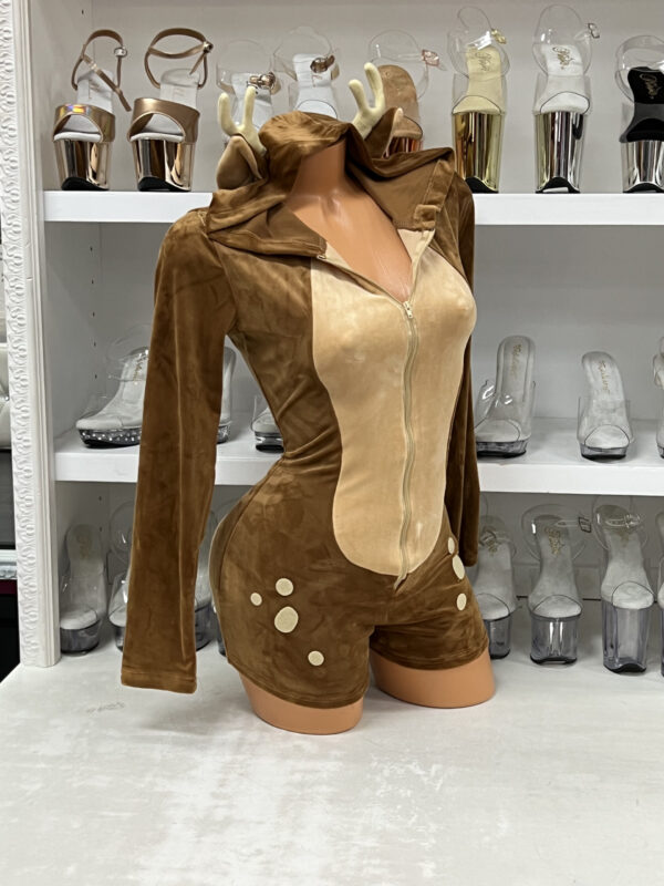 Comfy Fawn Velvet Romper - Image 3
