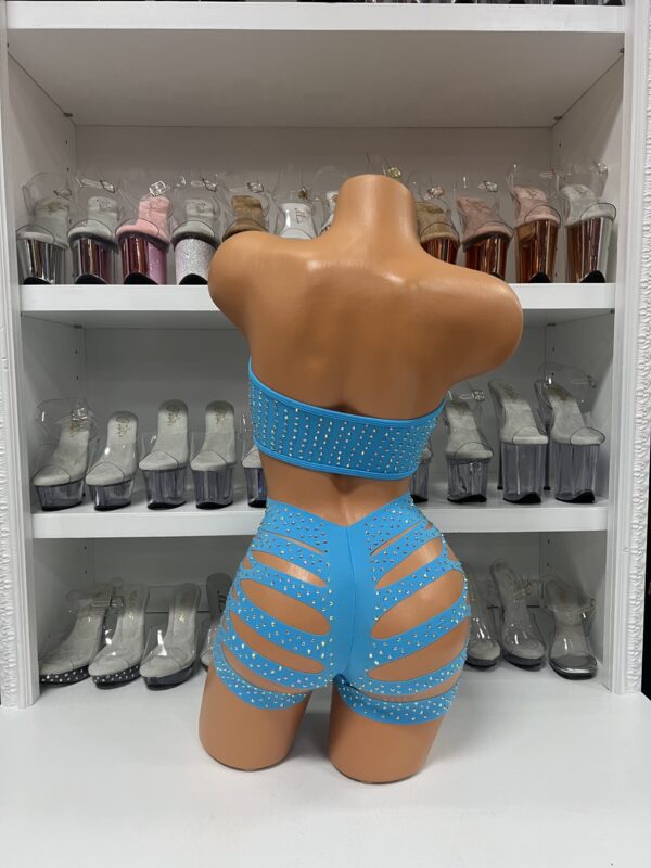 Solid Rhinestone Cut Short Tube Top - Image 50