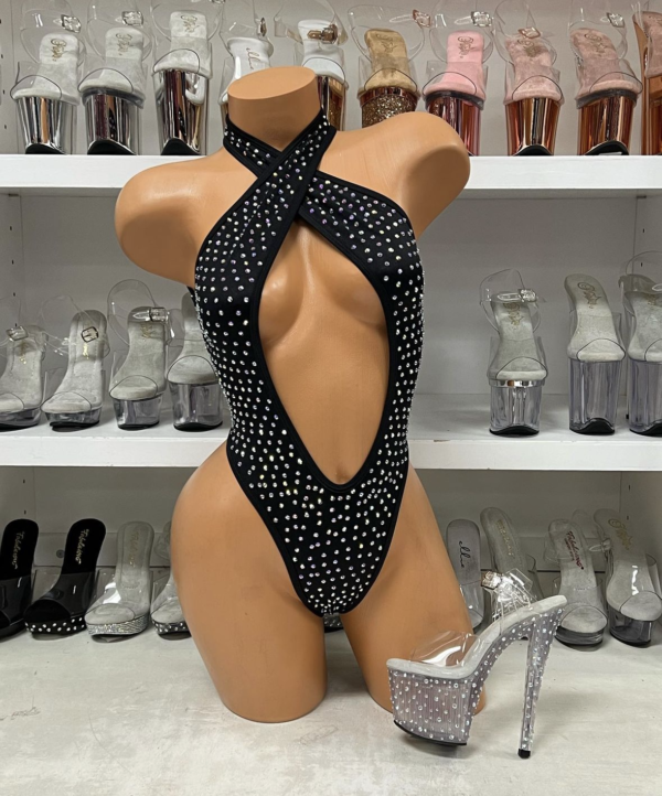 Belle Solid Rhinestone Romper