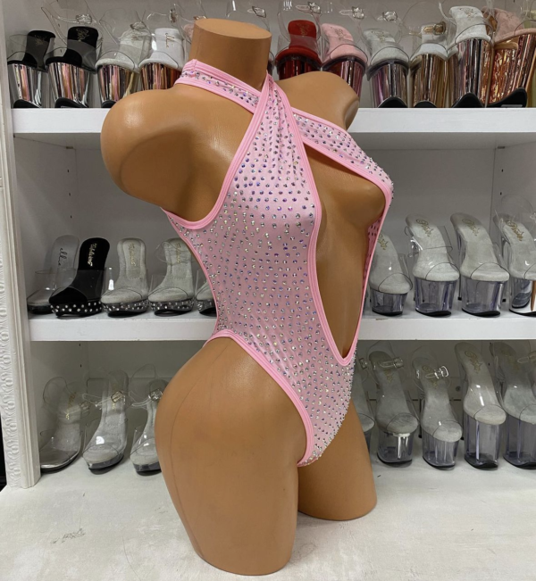 Belle Solid Rhinestone Romper - Image 43