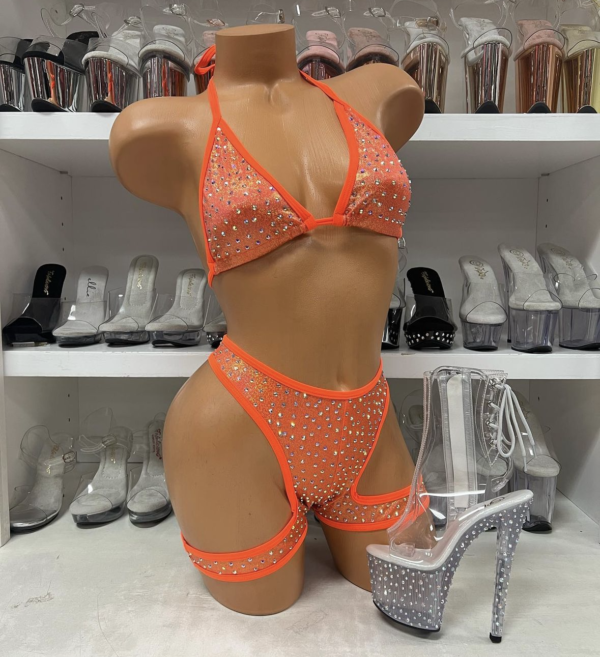Solid Layla Rhinestone Wrapped Short Set - Image 2