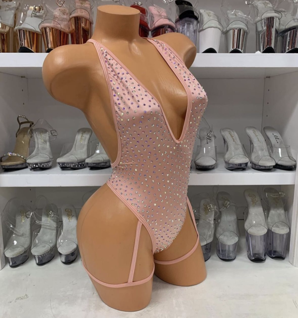 Solid Rhinestone Nova Leg Wrap Romper - Image 40