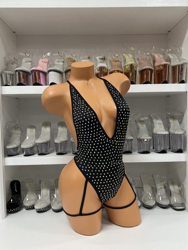 Solid Rhinestone Nova Leg Wrap Romper - Image 36