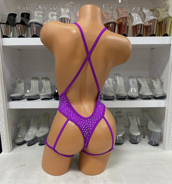 Solid Rhinestone Nova Leg Wrap Romper - Image 33
