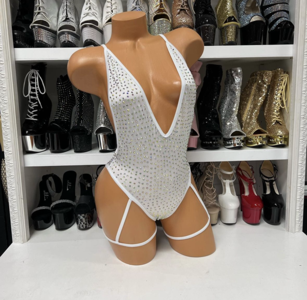Solid Rhinestone Nova Leg Wrap Romper - Image 23