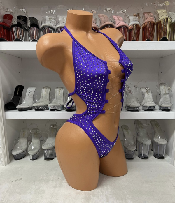 Rosie Solid Rhinestone Romper - Image 3
