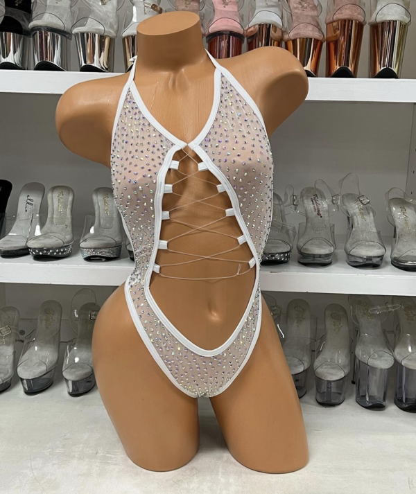 Rosie Mesh Rhinestone Romper - Image 2