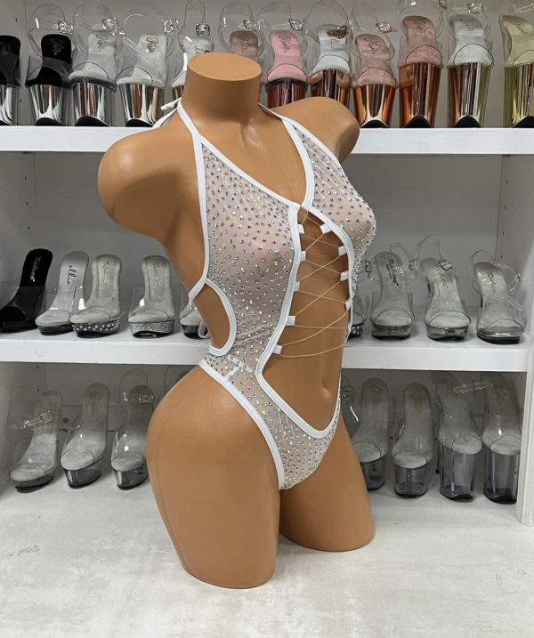 Rosie Mesh Rhinestone Romper - Image 3