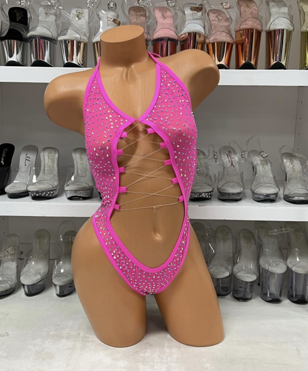 Rosie Mesh Rhinestone Romper - Image 6