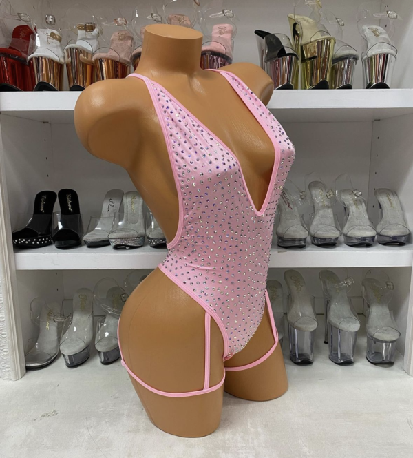 Solid Rhinestone Nova Leg Wrap Romper - Image 13