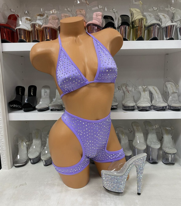 Solid Layla Rhinestone Wrapped Short Set - Image 10