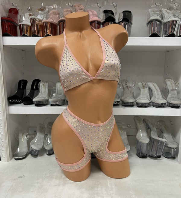 Solid Layla Rhinestone Wrapped Short Set - Image 14