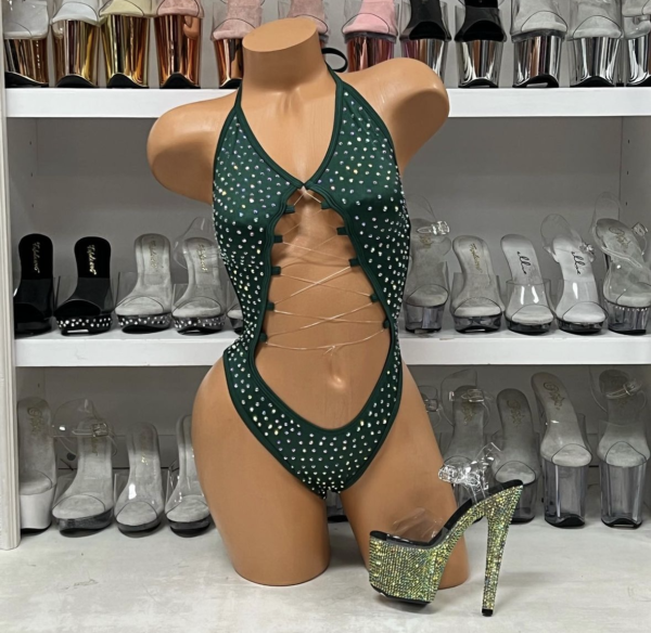 Rosie Solid Rhinestone Romper - Image 9
