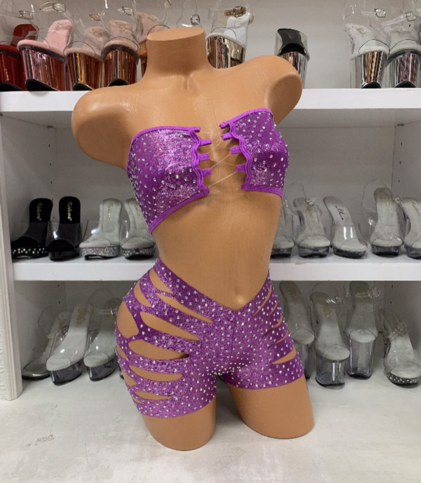 Solid Rhinestone Cut Short Tube Top - Image 18