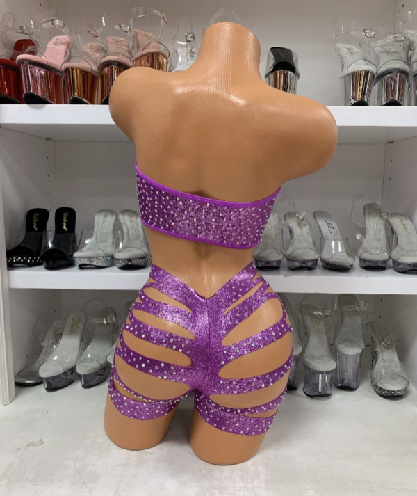 Solid Rhinestone Cut Short Tube Top - Image 20