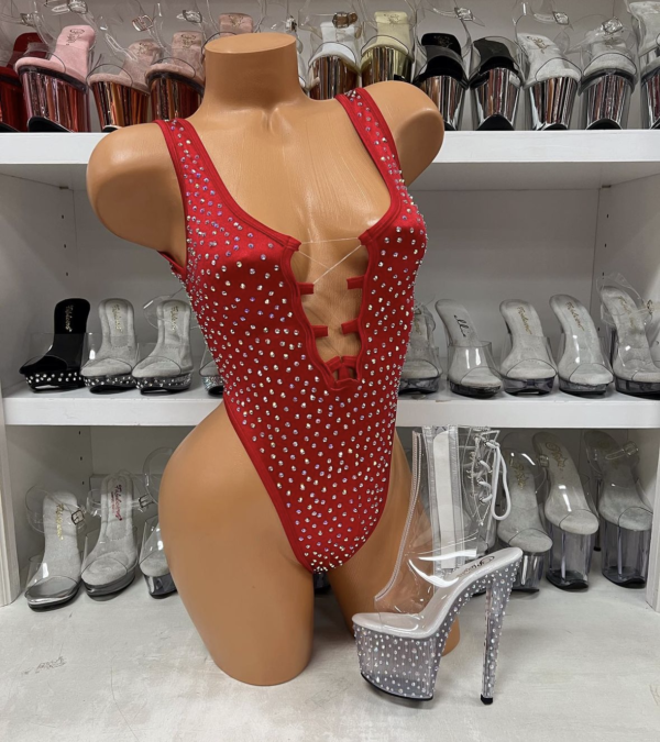 Sharon Solid Rhinestone Romper