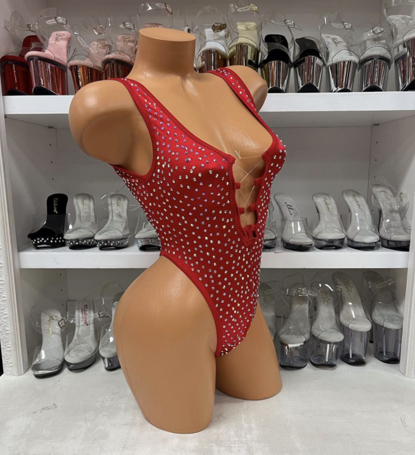 Sharon Solid Rhinestone Romper - Image 2