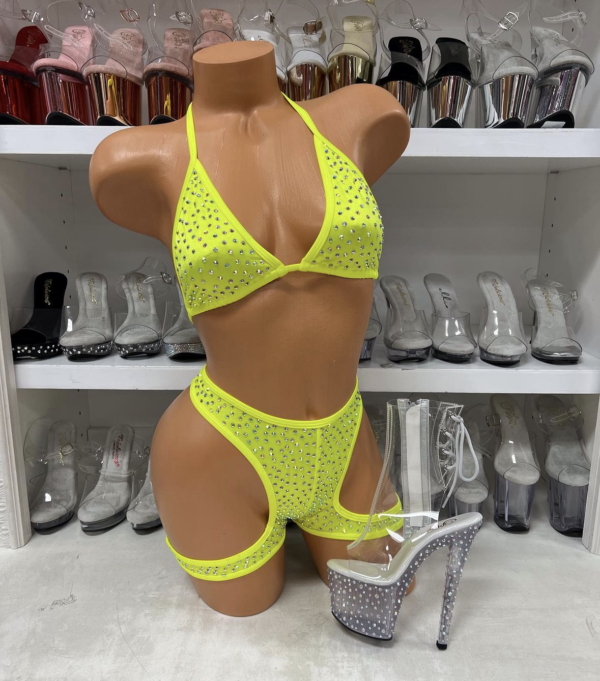 Solid Layla Rhinestone Wrapped Short Set