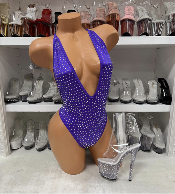 Nova Solid Rhinestone Romper - Image 7