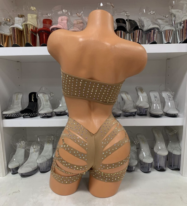 Solid Rhinestone Cut Short Tube Top - Image 27