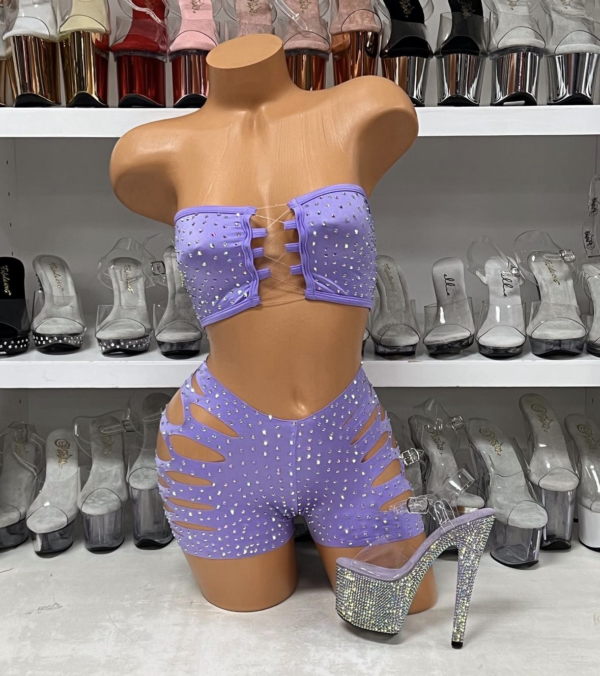 Solid Rhinestone Cut Short Tube Top - Image 28