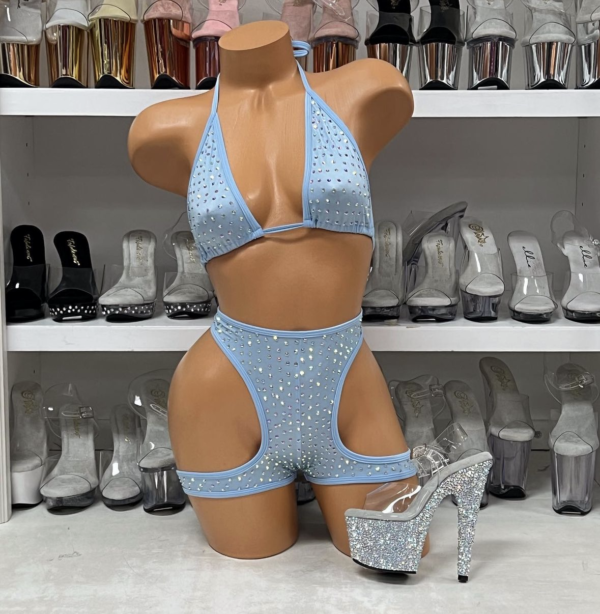 Solid Layla Rhinestone Wrapped Short Set - Image 21