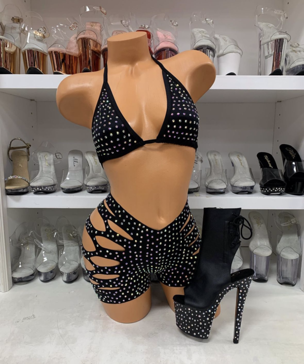 Solid Cut Short Triangle Top Rhinestone Set
