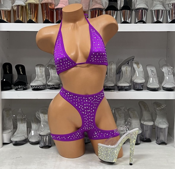 Solid Layla Rhinestone Wrapped Short Set - Image 25