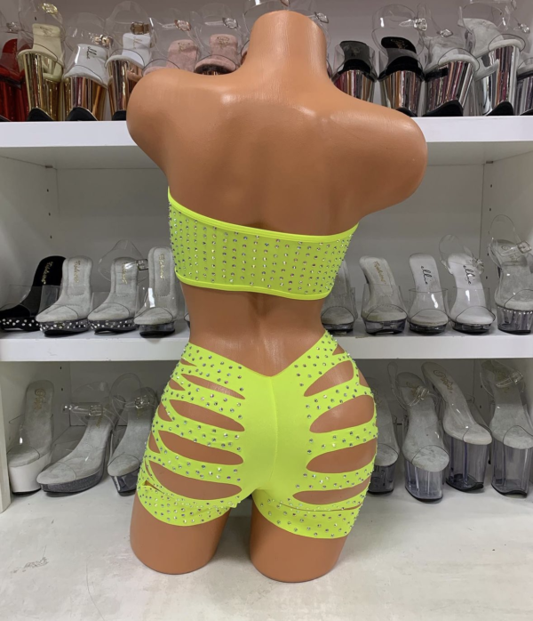 Solid Rhinestone Cut Short Tube Top - Image 35