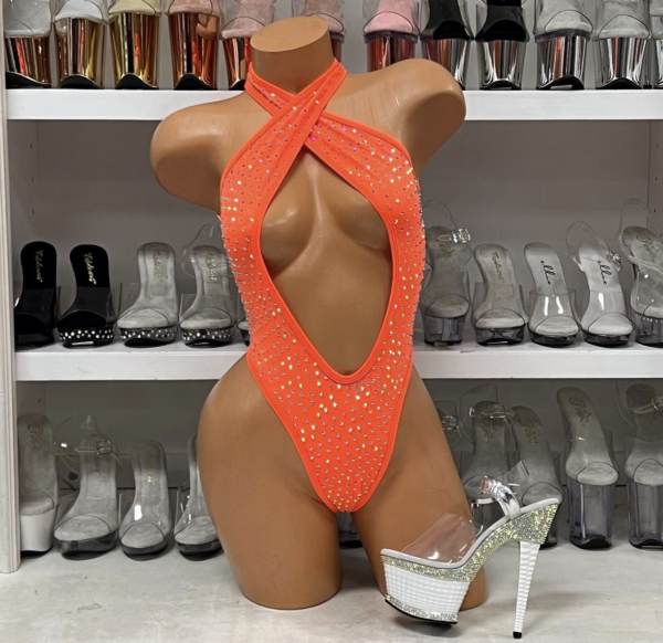 Belle Solid Rhinestone Romper - Image 57
