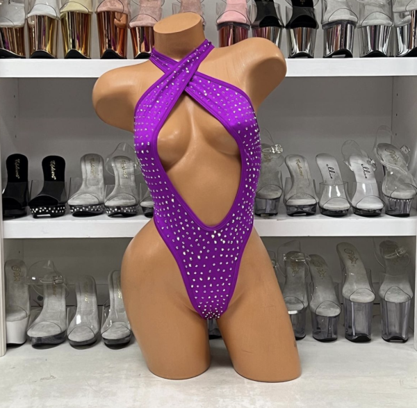 Belle Solid Rhinestone Romper - Image 62