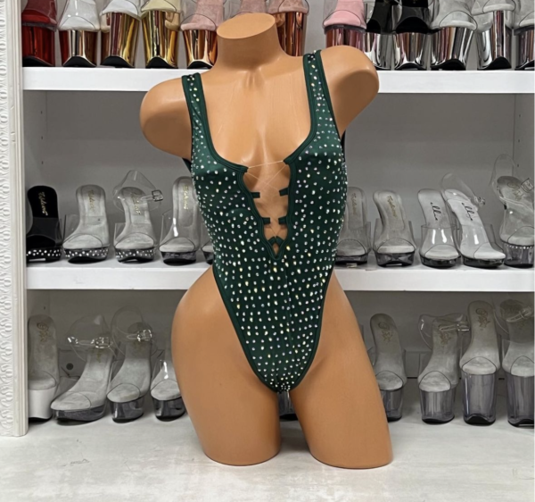 Sharon Solid Rhinestone Romper - Image 5