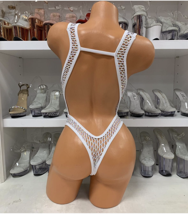Mia Fishnet Rhinestone Romper - Image 8