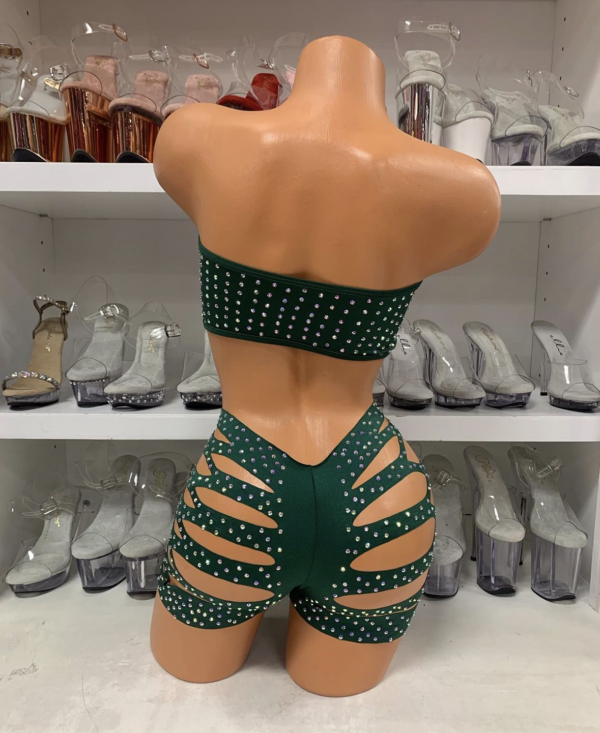 Solid Rhinestone Cut Short Tube Top - Image 42