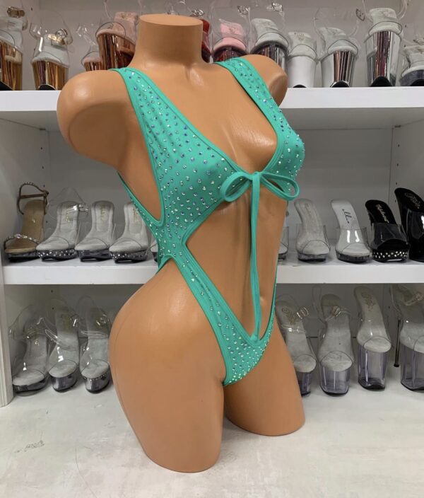 Angel Solid Rhinestone Romper - Image 6