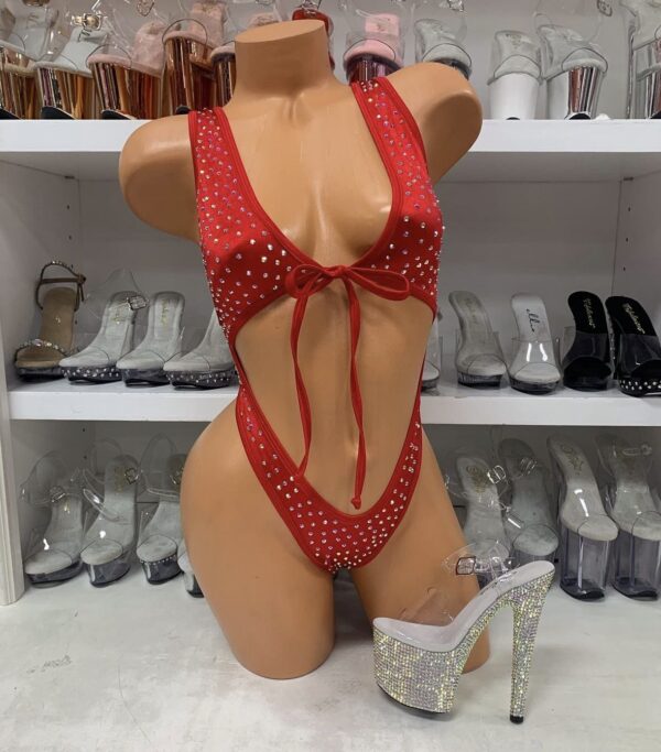 Angel Solid Rhinestone Romper - Image 4