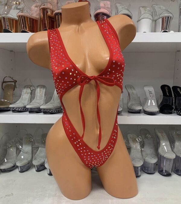 Angel Solid Rhinestone Romper - Image 3