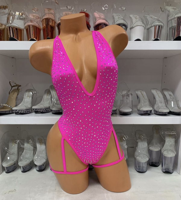 Solid Rhinestone Nova Leg Wrap Romper - Image 8