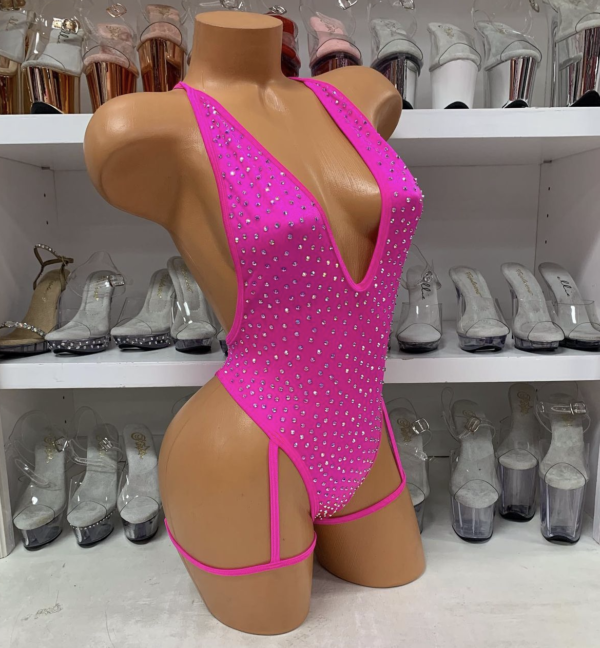 Solid Rhinestone Nova Leg Wrap Romper - Image 7