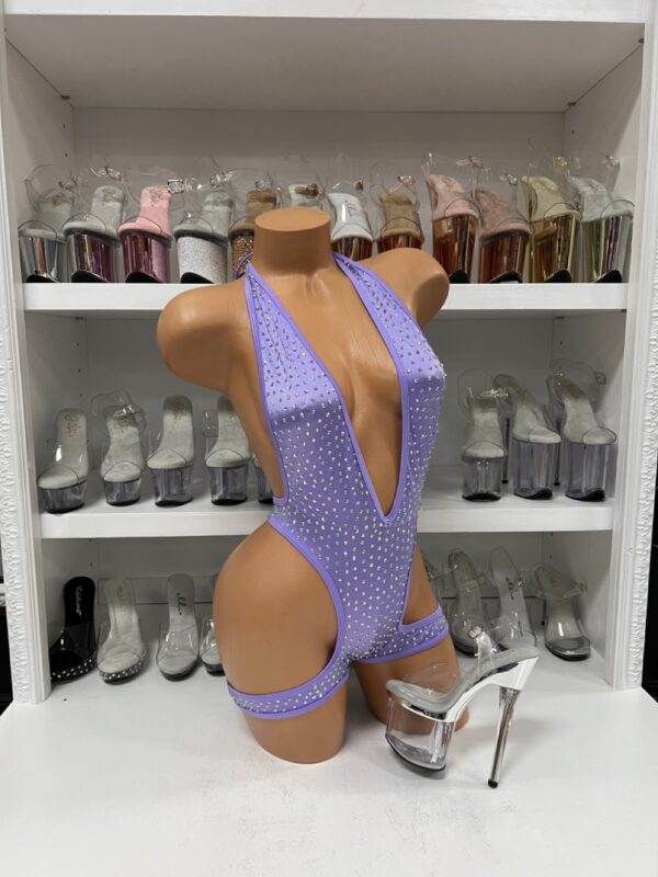 Solid Rhinestone One Piece with Leg Wraps - Image 17