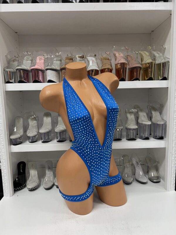 Solid Rhinestone One Piece with Leg Wraps - Image 22