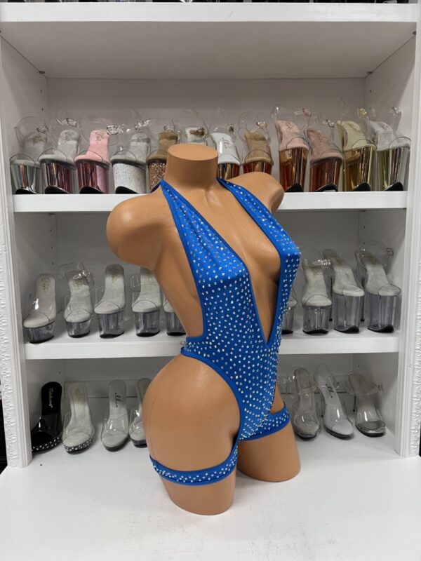 Solid Rhinestone One Piece with Leg Wraps - Image 23