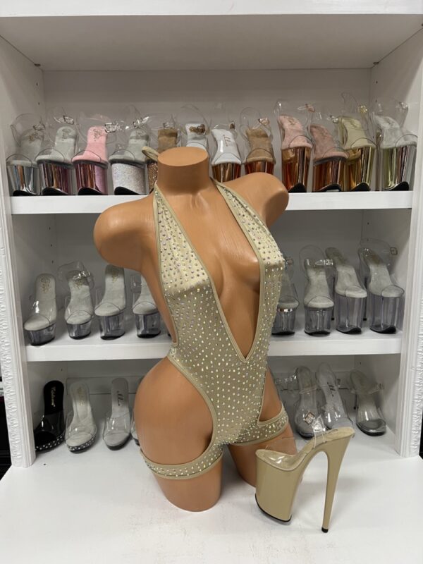 Solid Rhinestone One Piece with Leg Wraps - Image 25