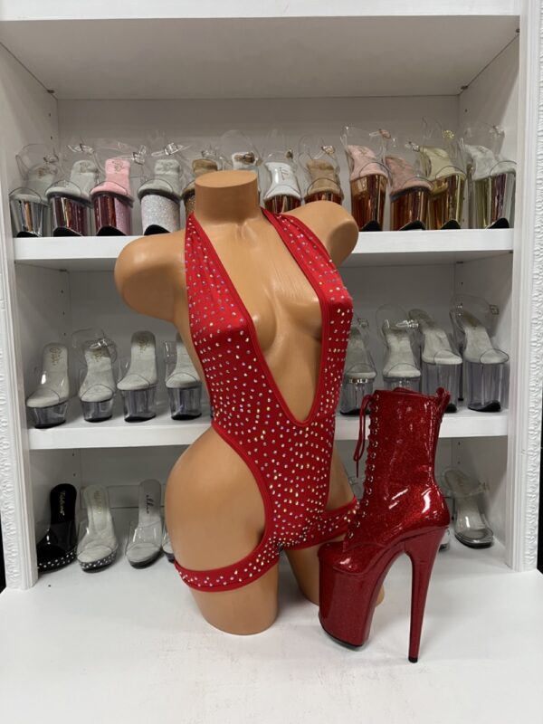 Solid Rhinestone One Piece with Leg Wraps - Image 33