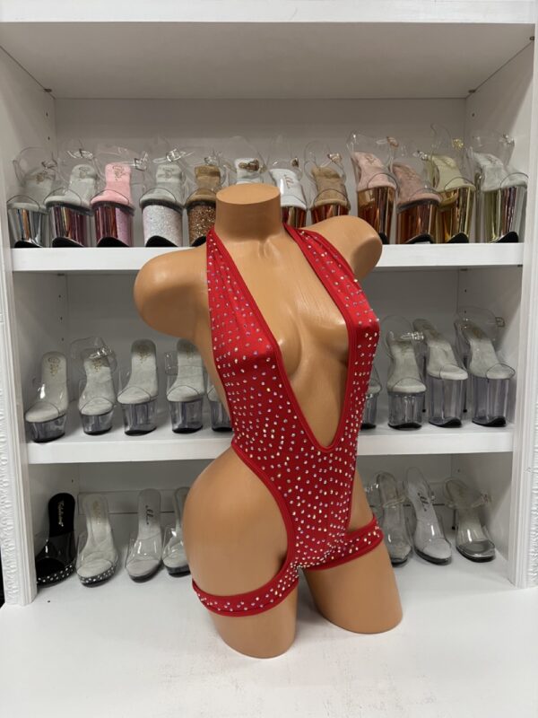 Solid Rhinestone One Piece with Leg Wraps - Image 34