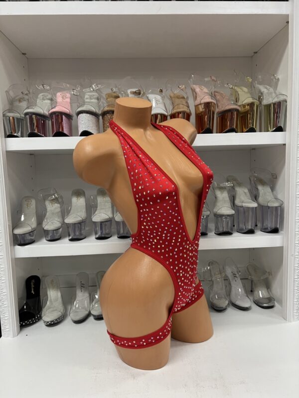 Solid Rhinestone One Piece with Leg Wraps - Image 35