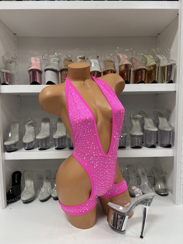 Solid Rhinestone One Piece with Leg Wraps - Image 41
